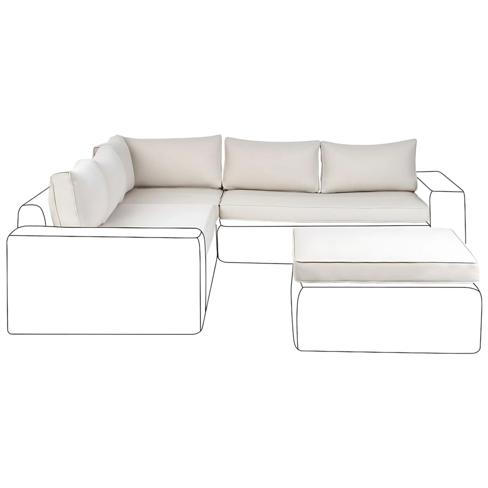 Set di copricuscini per esterni Beige Tessuto Divano Seduta Schienale Lato Federe