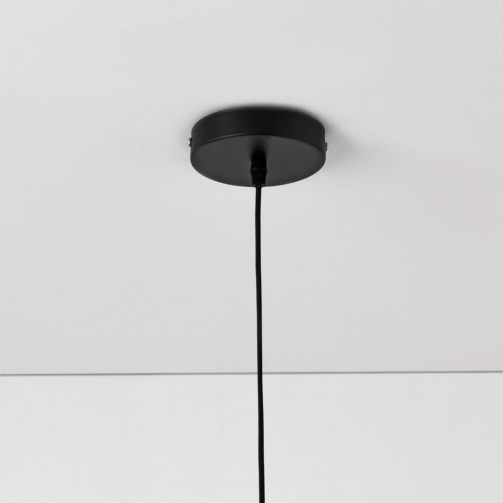 Lampada a Sospensione Lopar con Doppio Paralume in Tessuto Ø 30 cm - Nero / Oro lux.pro
