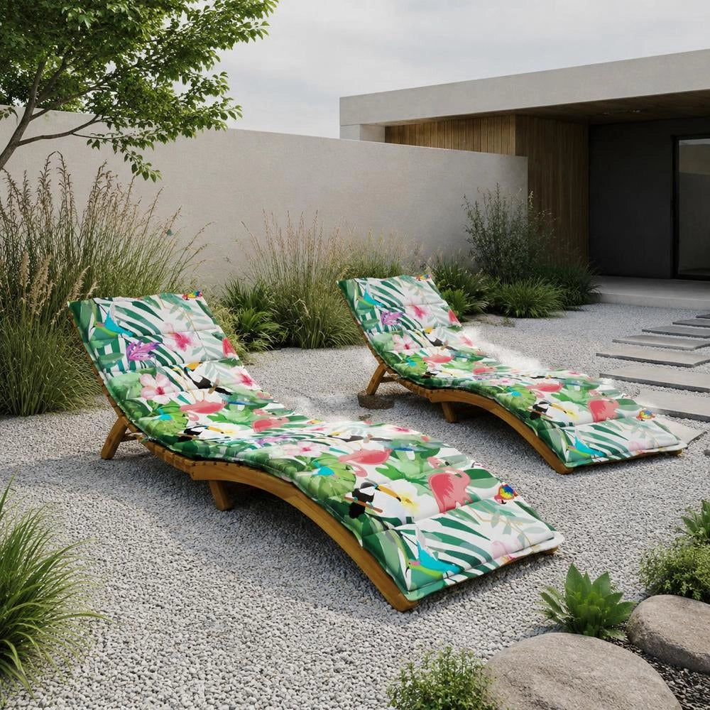 Sun Lounger Cushion, Multicoloured Oxford Fabric