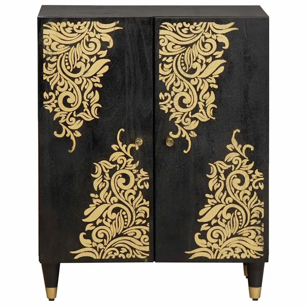 Credenza-Buffet-Armadio da cucina Nero 60 x 33 x 75 cm Legno di mango massello 872628