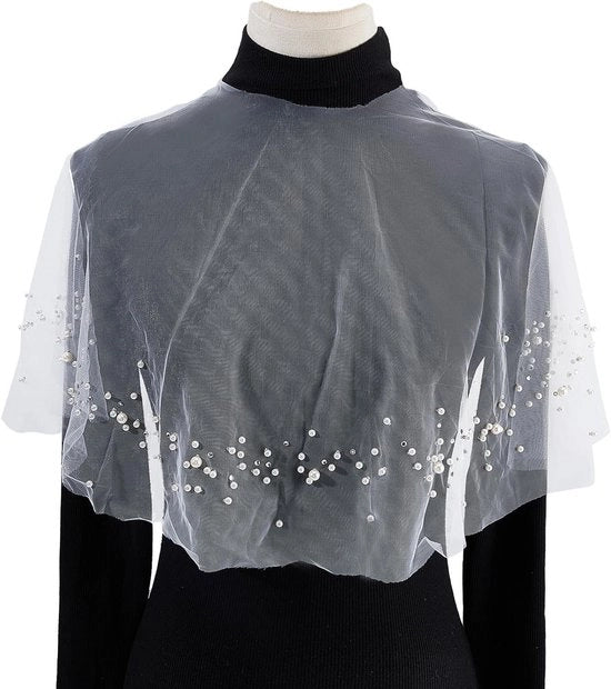 Accessorio di abbigliamento per donna per la sera - Capelet con pizzo - Saja in seta