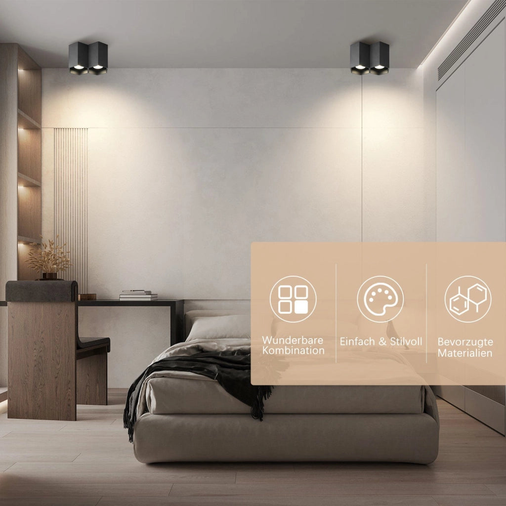 ZMH Faretto da soffitto neri 2 luci GU10 da incasso per caffè cucine ristoranti senza lampadina