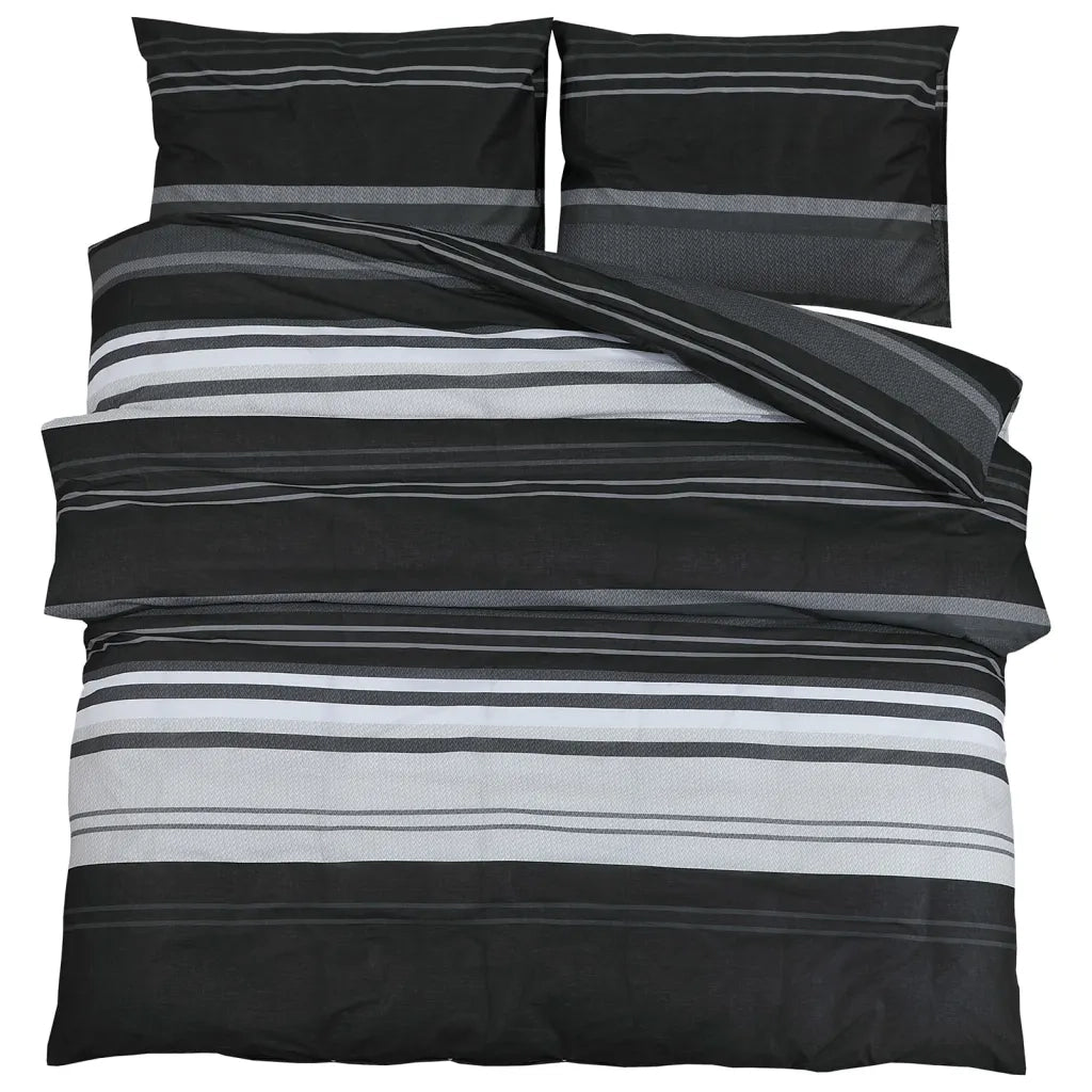 Set Copripiumino Nero e Bianco 220x240 cm in Cotone 136497