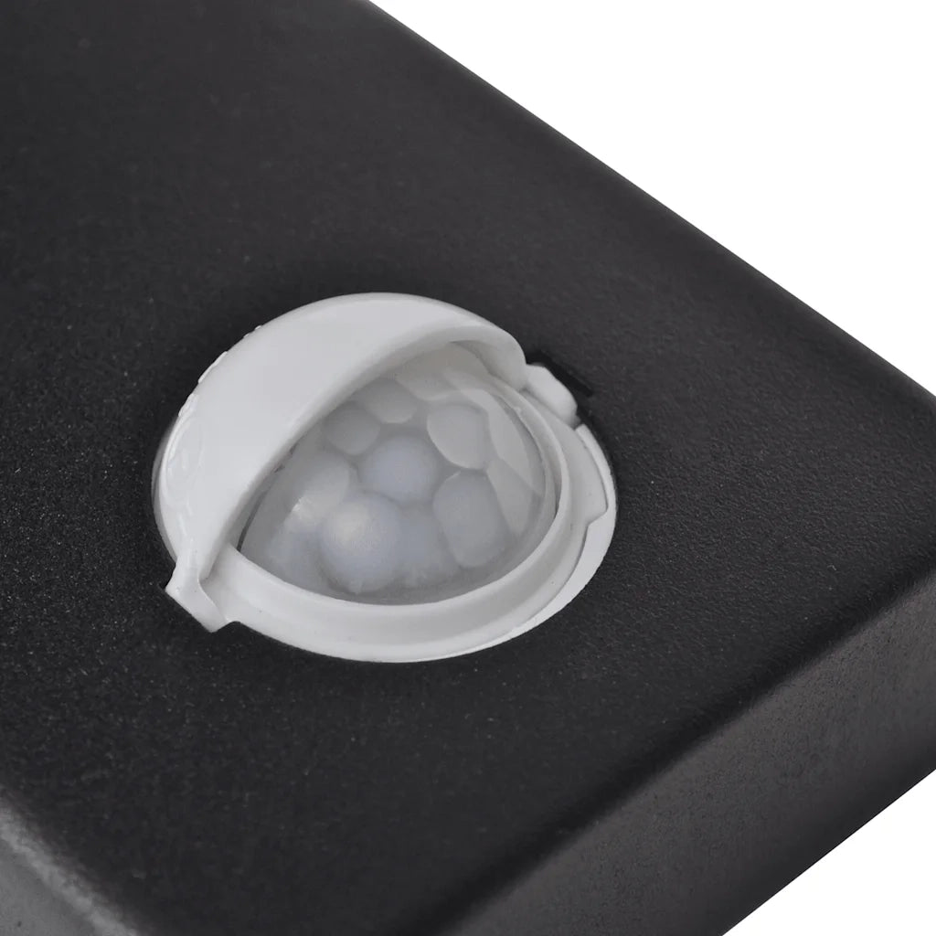 Lampada LED a Parete Acciaio Inox Forma Cilindrica Nera con Sensore 41097