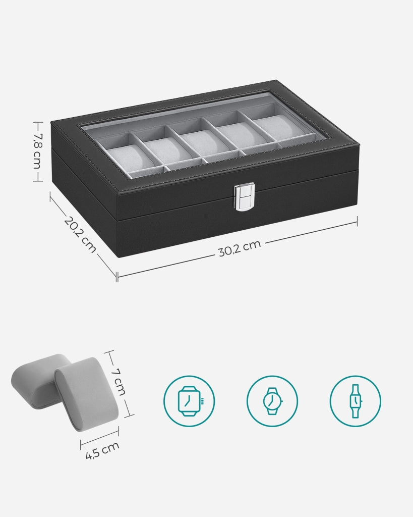 Valora WATCH BOX 12 Porta orologi con fodera in velluto nero