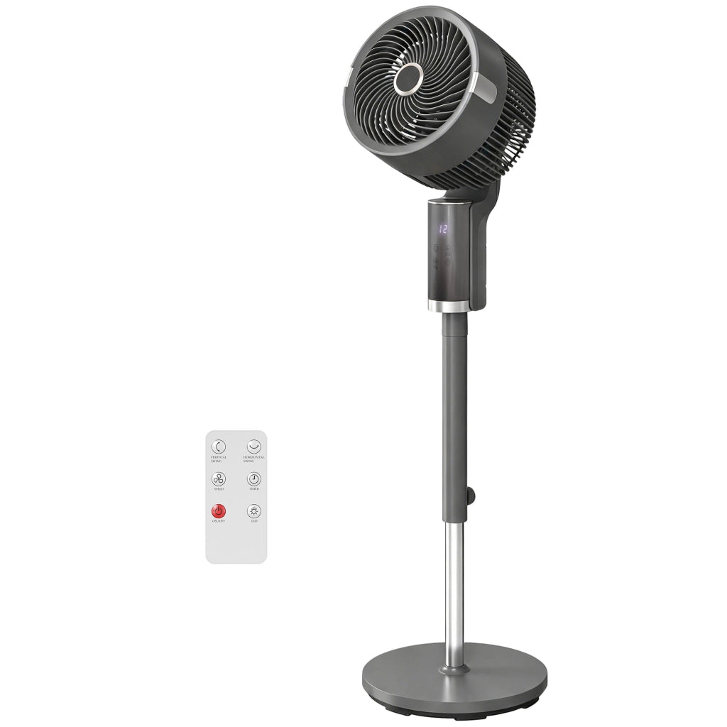 Ventilatore da pavimento con telecomando e timer ¨C zephmum ¨C Grigio 8 velocit¨¤ oscillante