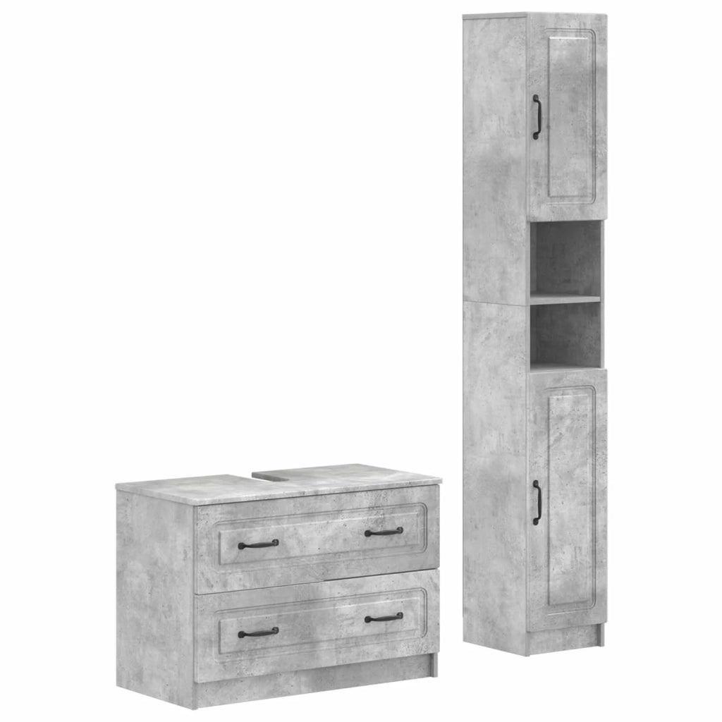 Set di Armadi da Bagno da 2 Pezzi UTRECHT Grigio Cemento 3417570