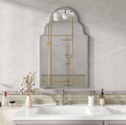 Specchio rettangolare da parete 61 x 101 cm con cornice in ferro; argento