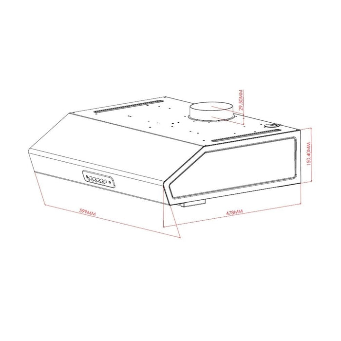 Gruppo cappa sottopensile Tornado 60 inox Samet
