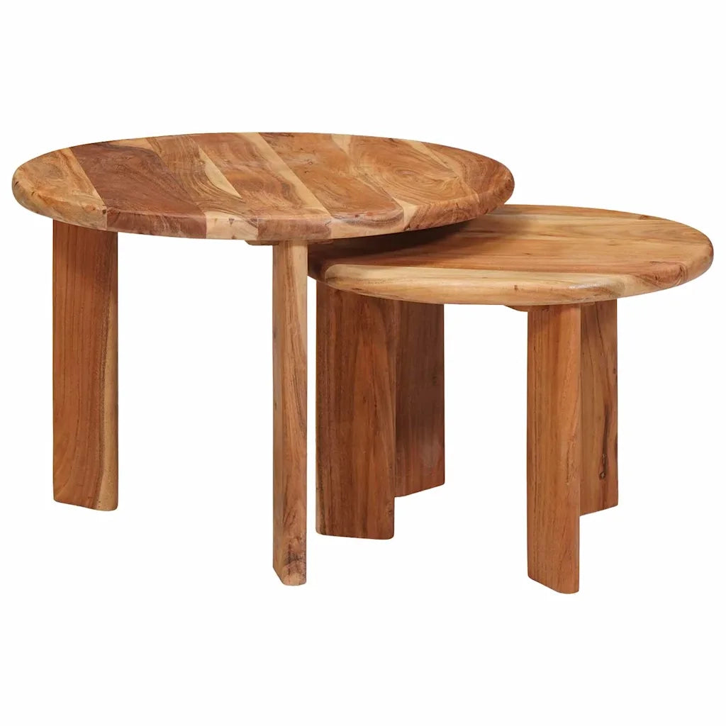 Tavoli da Caffè Nido 2 pcs Marrone Legno di Acacia Massello 4104648