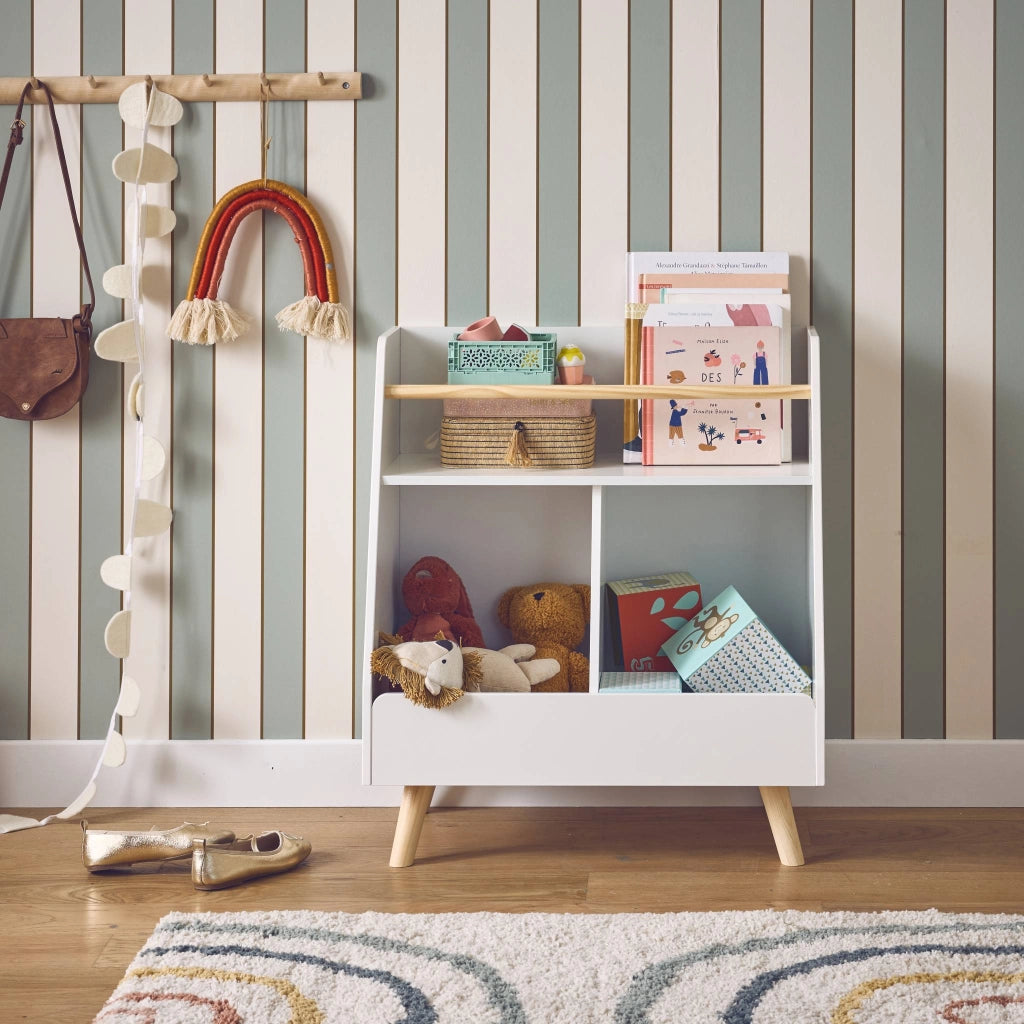 Contenitore per bambini, 2 scomparti, bianco