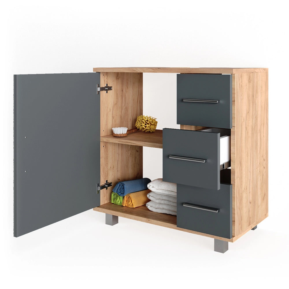 Vicco Mobile sottolavabo per bagno Quercia dorata 60 x 60 cm