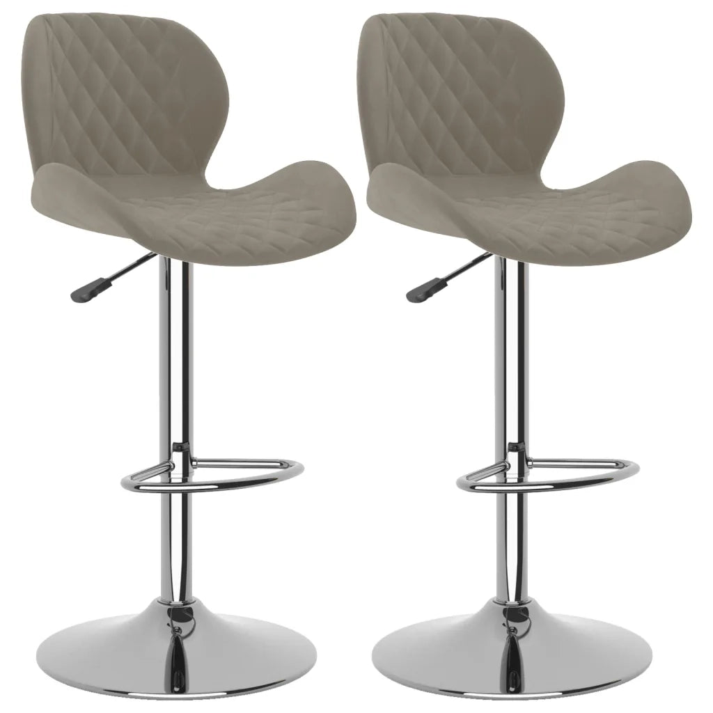 Sgabelli da Bar 2 pz Grigio Chiaro in Velluto cod mxl 55936