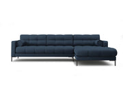 Cosmopolitan Design - Divano angolare destro "Bali" 5 posti in tessuto strutturato blu 