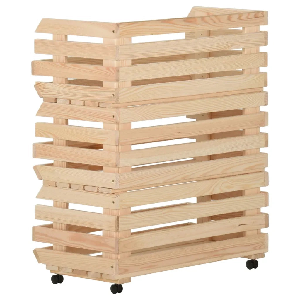 Carrello Portaverdure 77x30x80 cm in Legno Massello di Pino 327327