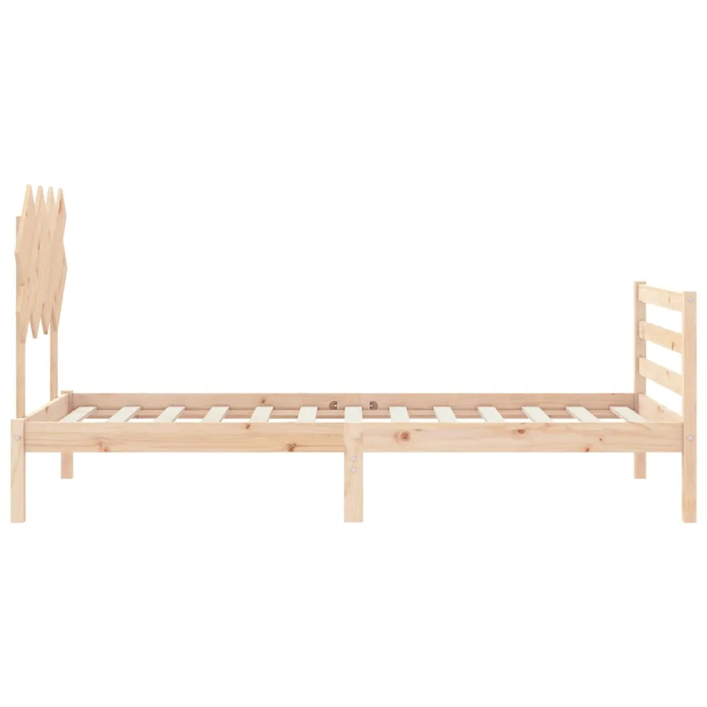 Giroletto con Testiera-Struttura Letto con testiera 90x200 cm in Legno Massello 423091