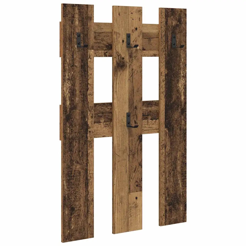 vidaXL Appendiabiti a muro Legno vecchio 65 x 3 x 100 cm