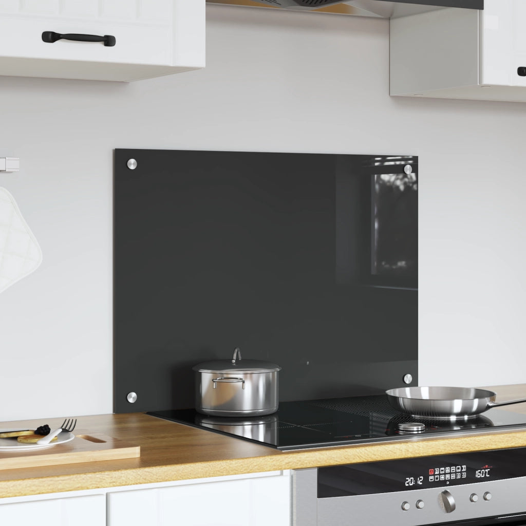 Schienale Cucina Grigio Scuro 70x50x0,6 cm Vetro Temperato