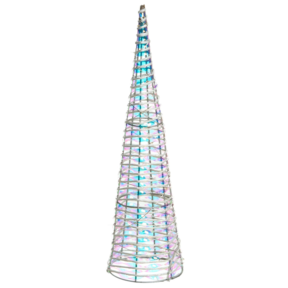 Set di 3 scatole regalo decorative natalizie con luci LED a forma di alberi bianco  Decorazioni natalizie per interni