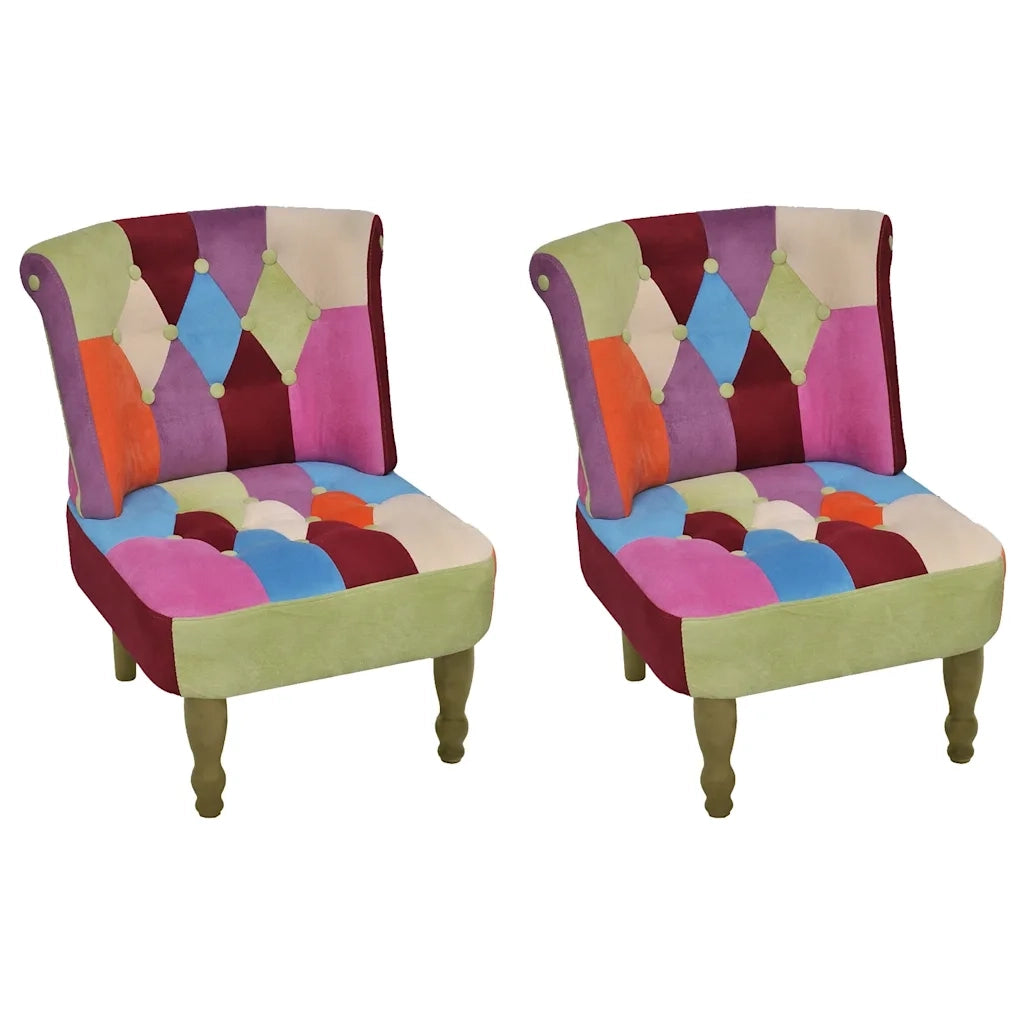Poltrone Francesi 2 pz Design Patchwork in Tessuto cod mxl 24185