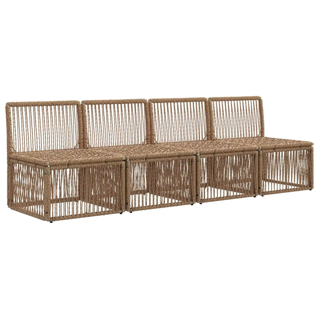 Divano a 4 posti 4 pcs 4-Numero di posti Beige polyrattan 42026721