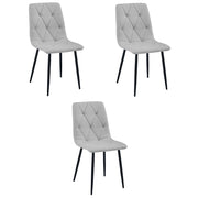 Set di 3 sedie imbottite Libra in tessuto grigio chiaro