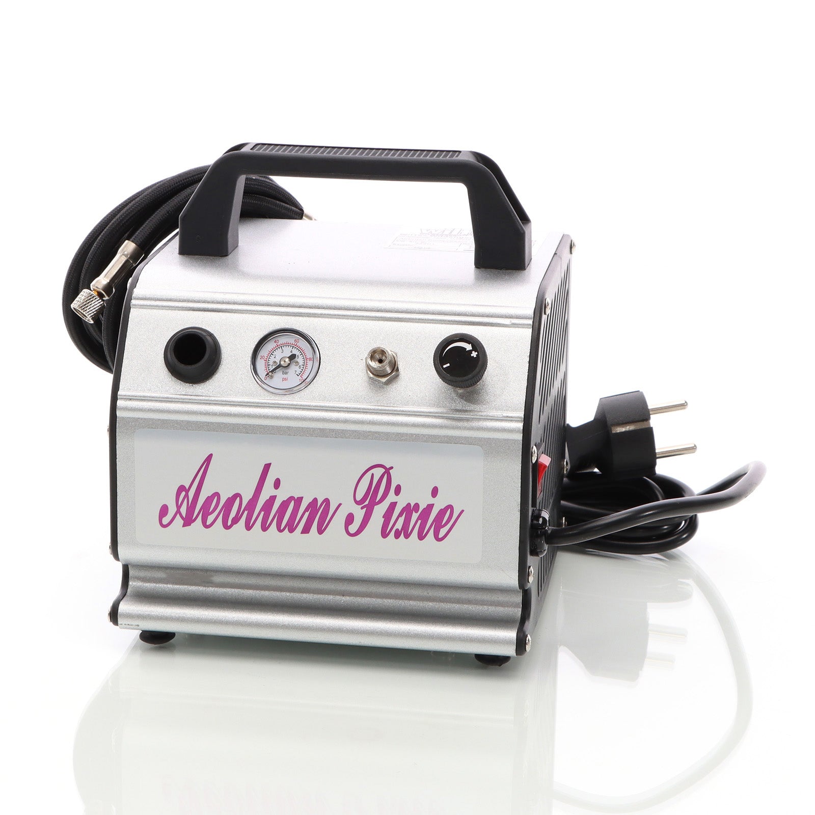 Compressore per aerografo AS176 a 1 cilindro, silenzioso e oil free 3 bar, con manometro