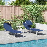 Lettini Prendisole 2 pcs con Tettuccio Blu Tessuto Oxford 600D