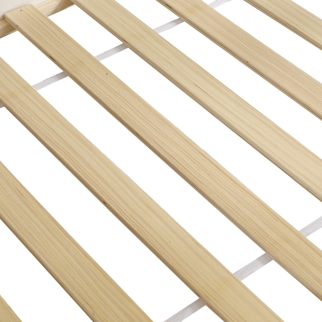 LETTO A CASTELLO 90x200 cm Bianco+Naturale con scala a 4 gradini e armadio laterale