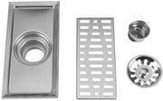 Raccordo per pavimento in acciaio inossidabile - Drenaggio doccia senza odore - Raccordo per pavimento con grata - Acciaio inossidabile - 200 x 110mm - Resistente alla corrosione - Raccordo per drenaggio
