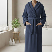 Satofa, Accappatoio 100% Cotone con Cappuccio, blu