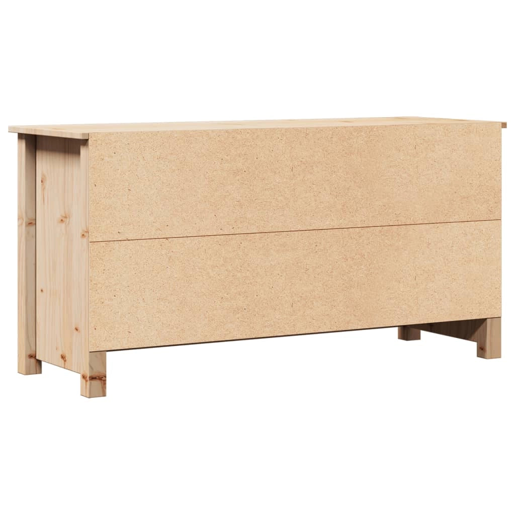 Mobile TV multimediale scaffale TV credenza mobile TV sala da pranzo soggiorno camera da letto 103 x 36,5 x 52 cm legno massello di pino marrone 02_0025625