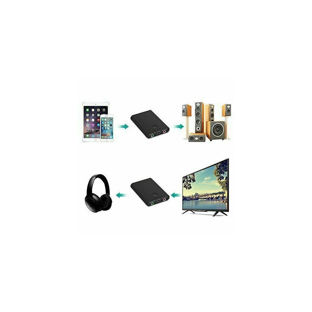 Trade Shop - Ricevitore Trasmettitore Audio Ricaricabile Bluetooth Per Tv Stereo Cuffie Q-m21 -