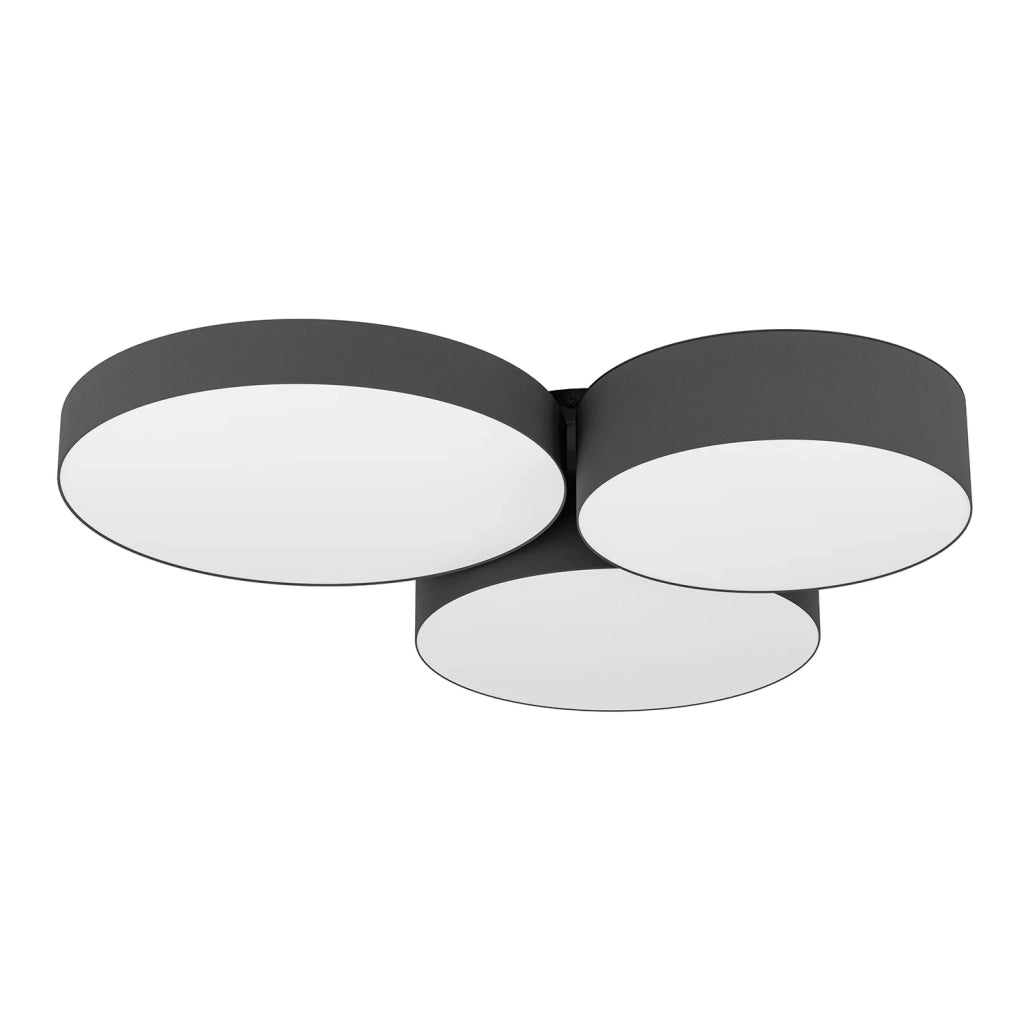 Plafoniera Moderna Barbano-Z Acciaio Nero 3 Luci Led Integrato 7,5W