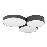 Plafoniera Moderna Barbano-Z Acciaio Nero 3 Luci Led Integrato 7,5W