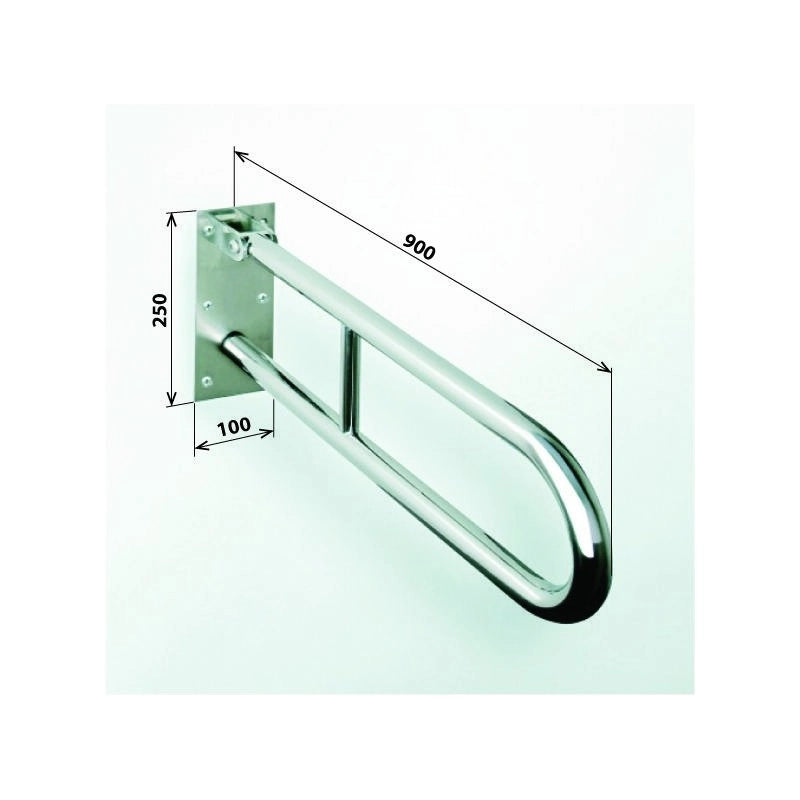 Maniglione di sollevamento a forma di U HELP 900 in acciaio satinato 90x25x10cm