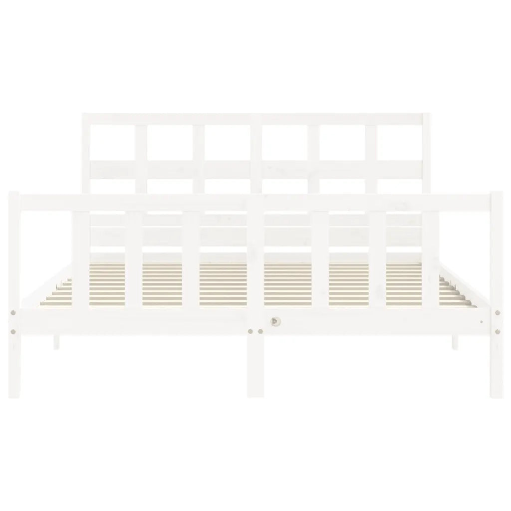 Giroletto senza Materasso-Struttura Letto Bianco 160x200 cm Legno Massello Pino 898355
