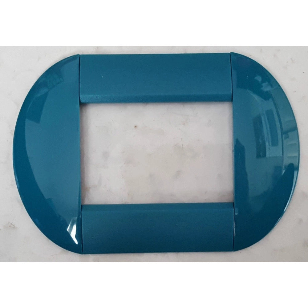 Trade Shop - Placca Placche Placchette Compatibili Living International Light Bombate Bticino - Verde Petrolio -4 Fori     -
