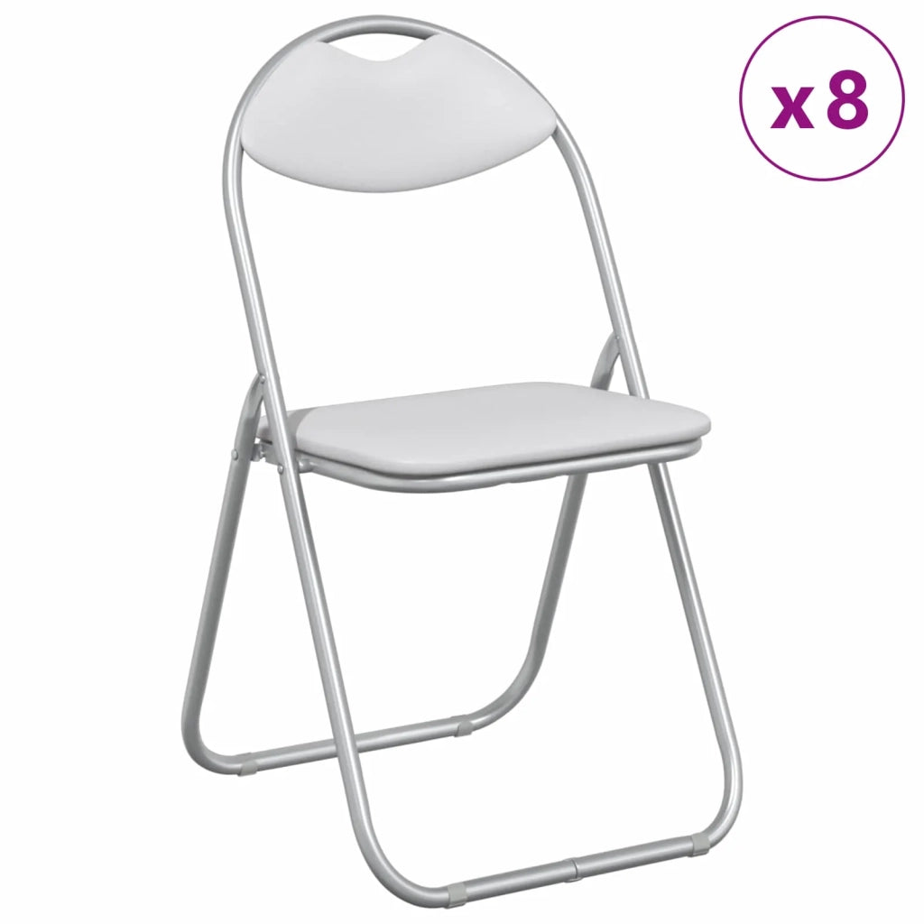 Sedia pieghevole 8 pcs Bianco e Grigio 48 x 43,5 x 81 cm