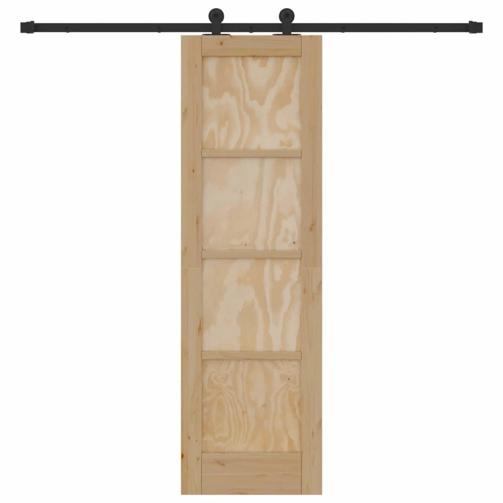 Porta scorrevole Naturale e Nero 61 x 198,5 cm