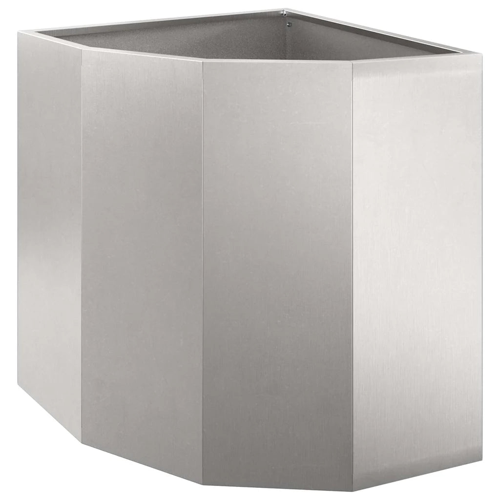 Vaso d'angolo-Fioriera-Contenitore per Piante Argento 45 x 45 x 50 cm Acciaio inossidabile
