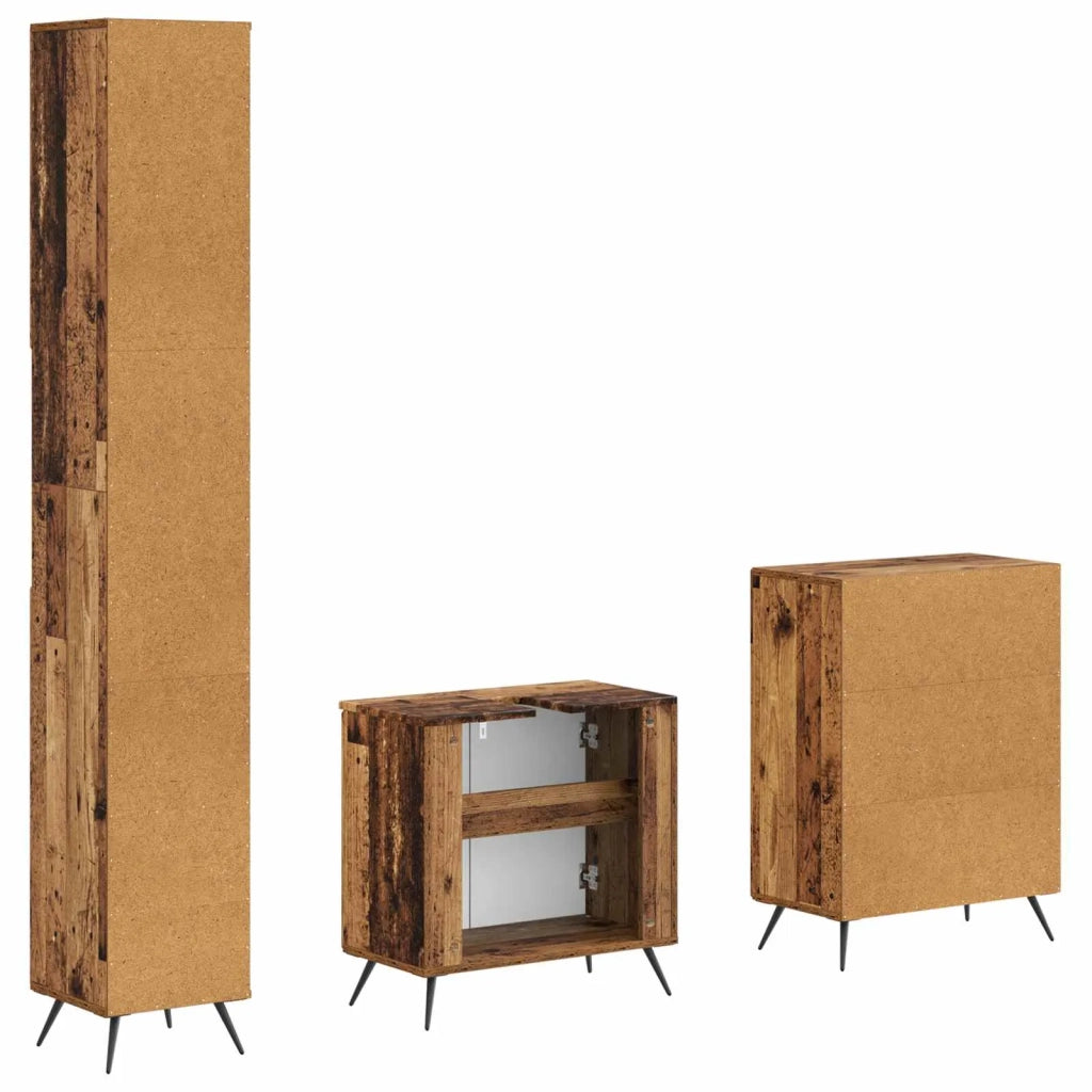 Set di armadietti da bagno in 3 pezzi BREDA Legno antico 3417484