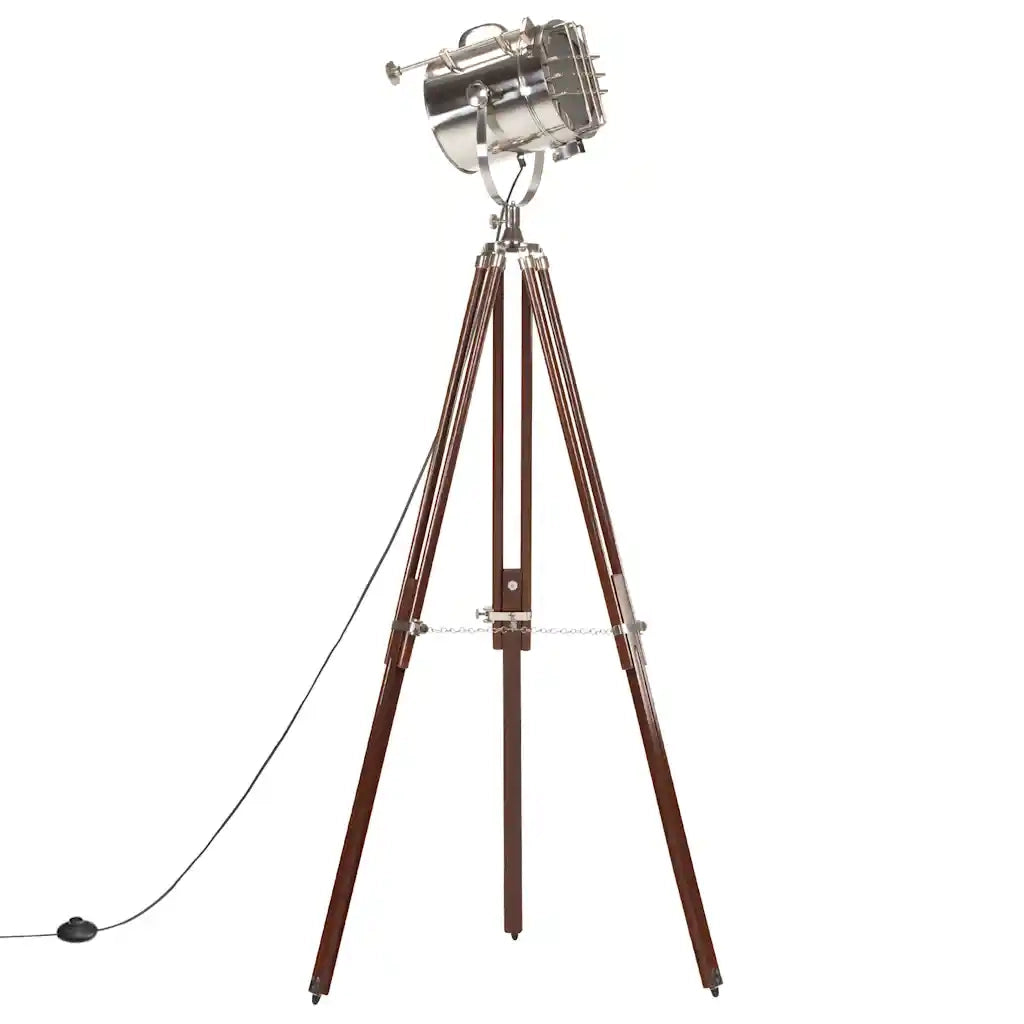 Lampada da Terra a Treppiede Legno Massello di Mango 180 cm 286203