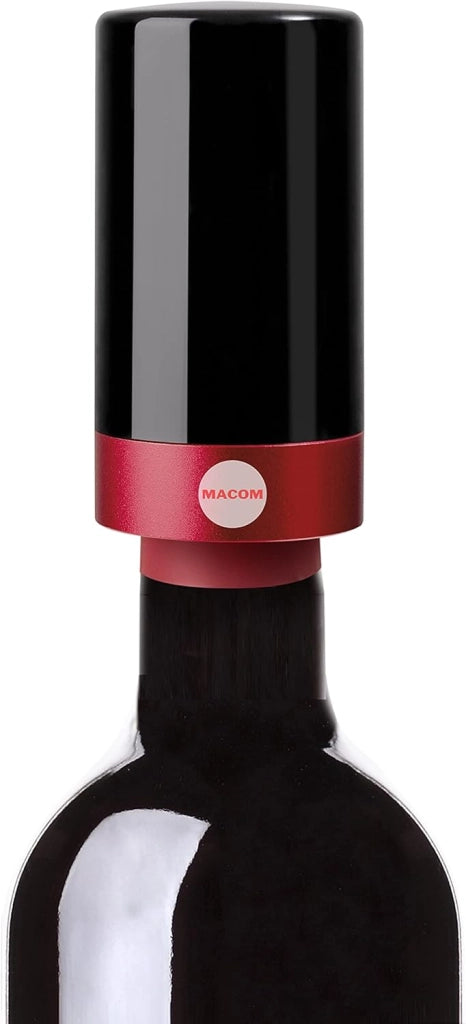 Macom just kitchen 953 sigiller wine sottovuoto automatico per bottiglie di vino, nero e rosso