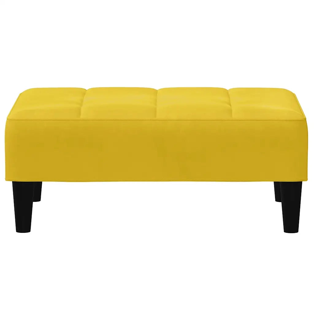 Divano Letto 2 Posti con Sgabello Giallo in Velluto