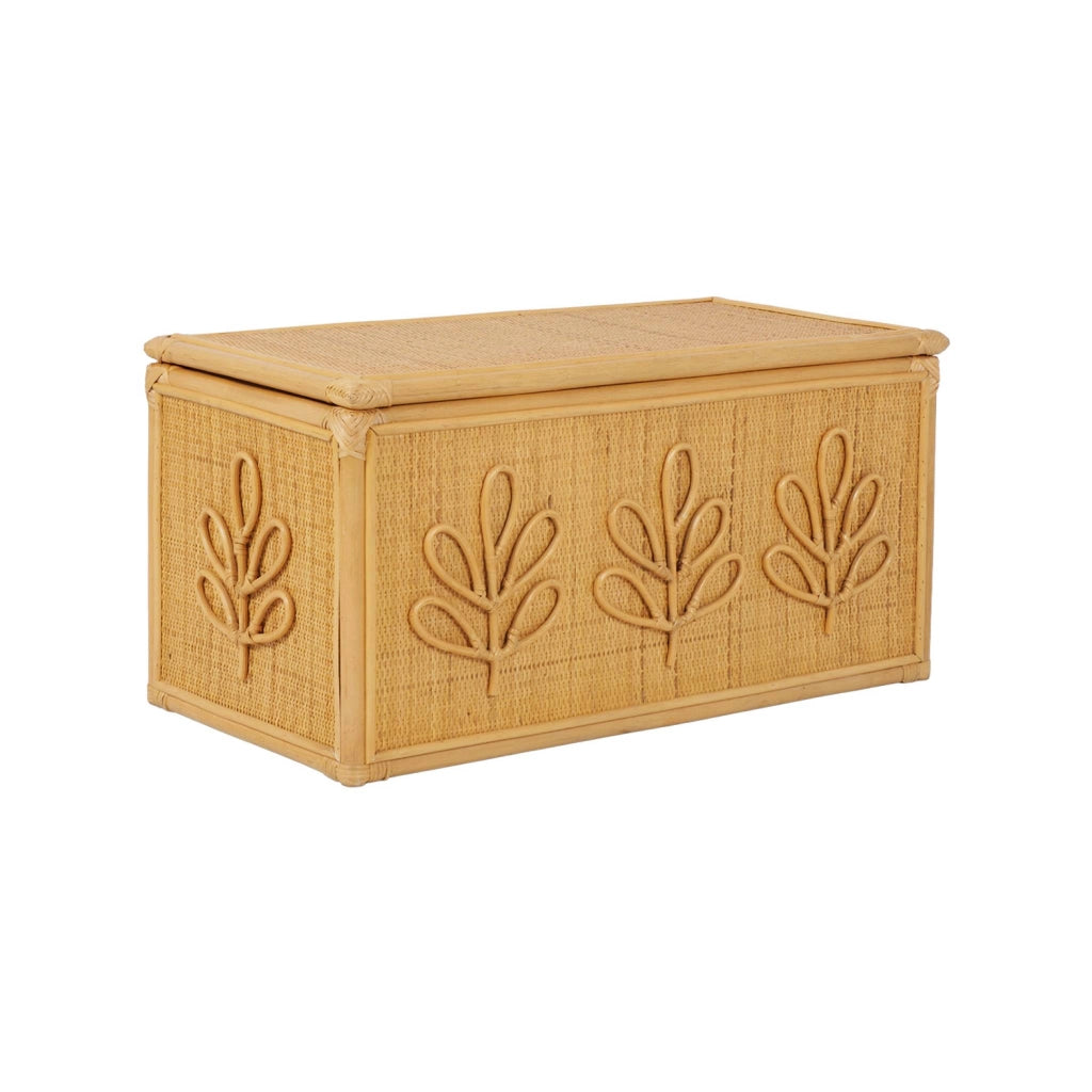 Baule giocattoli per bambini bohémien in rattan, rattan naturale