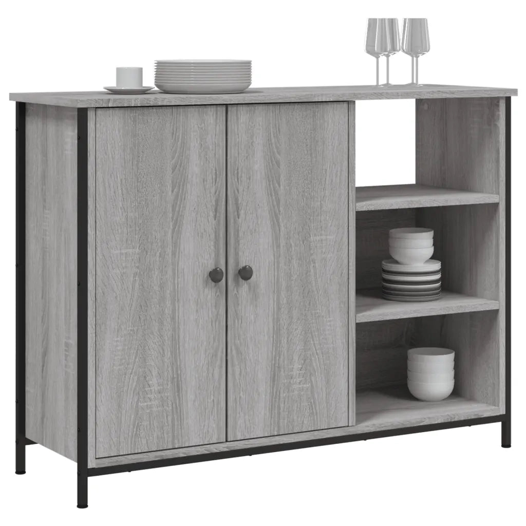 Credenza-Buffet-Armadio da cucina Grigio Sonoma 100x33x75 cm in Legno Multistrato