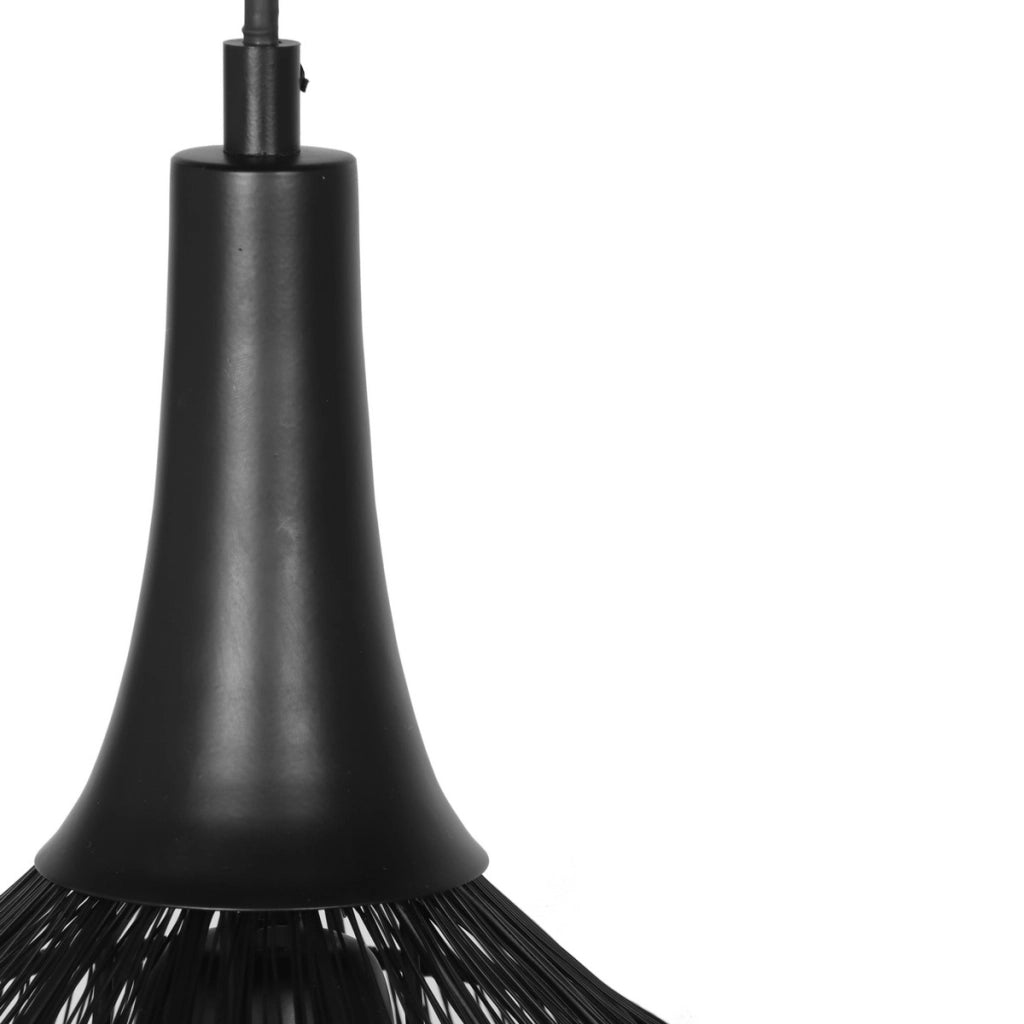 Lampada sospesa industriale nera barra 3 gabbie E27