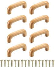 Maniglie in legno per cassetti e ante - 8 pezzi - 64 mm di distanza tra gli occhielli - legno