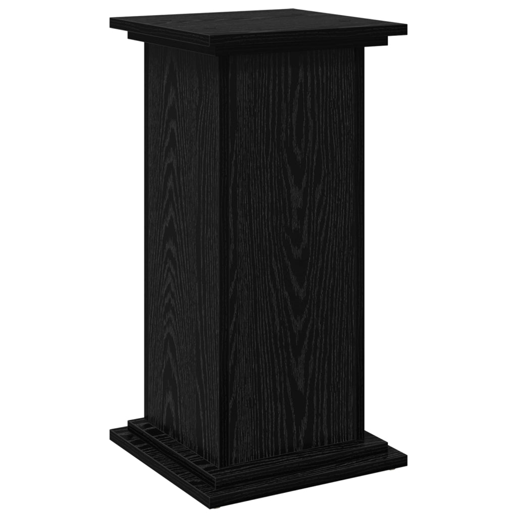 Supporto Espositivo con Spazio di Archiviazione Rovere Nero 31x30x60 cm Legno Ingegnerizzato
